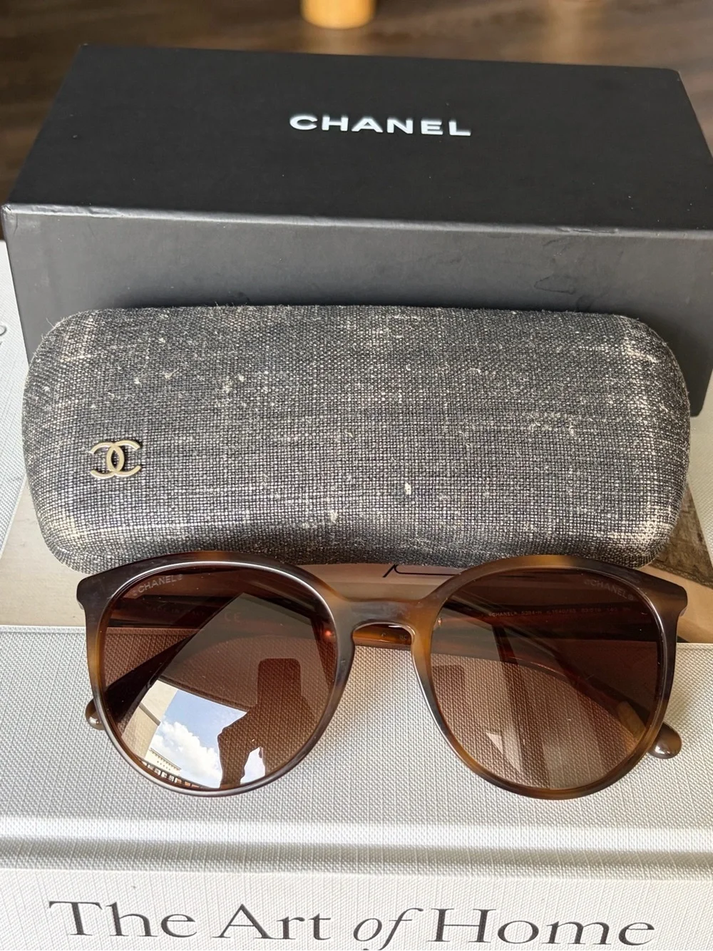 Chanel 5394-H Tortoiseshell Pearl Cat Eye Sunglasses 53mm